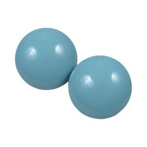 Vintage 1960s Bright Blue Round Tin Stud Earrings